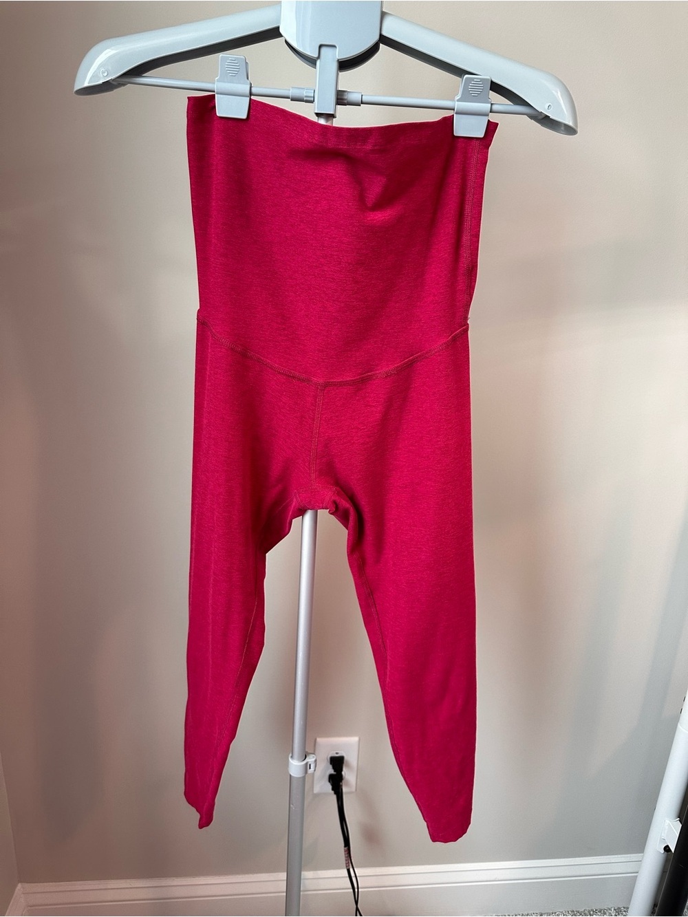 Beyond Yoga Spacedye Love the Bump Midi Maternity Leggings Med Sangria Heather